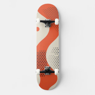 Wavy orange shape with black dots skateboard