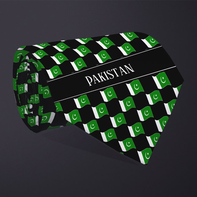 Wavy Pakistan Flag Pattern  Tie (Creator Uploaded)