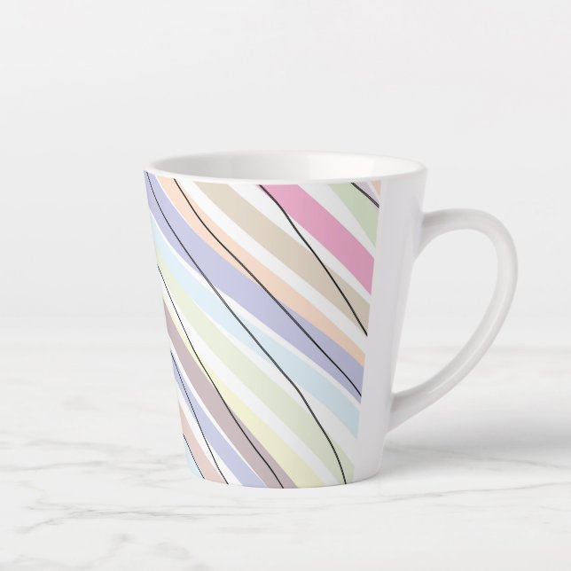 Wavy Pastel Colours  Latte Mug (Right)