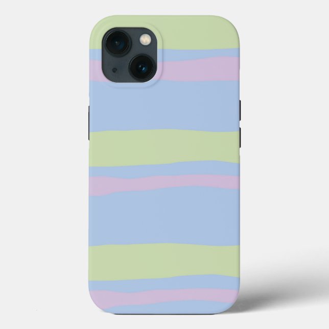 Wavy Pastel Stripes | Colourful Custom Phone Case (Back)