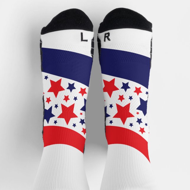 Wavy Patriotic Abstract Socks (Top)