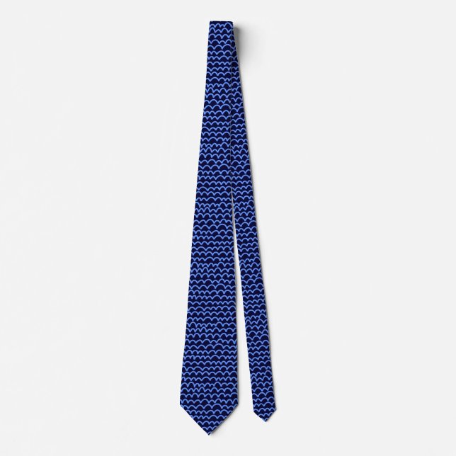 Wavy Pattern - Baby Blue on Deep Navy 000033 Tie (Front)