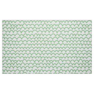 Wavy Pattern - Faded Green on White Fabric