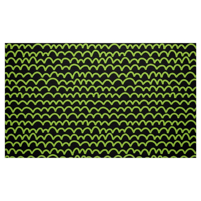 Wavy Pattern - Martian Green on White Fabric (Fat Quarter)