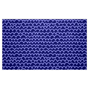 Wavy Pattern - Pastel Blue on Deep Navy Fabric