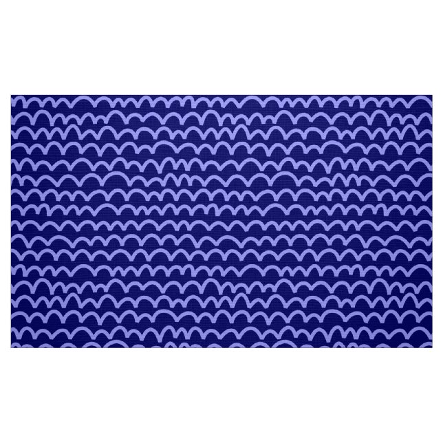 Wavy Pattern - Pastel Blue on Deep Navy Fabric (Fat Quarter)