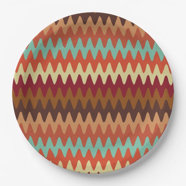 Wavy Pattern Sedona Southwest Paper Plates (Front)