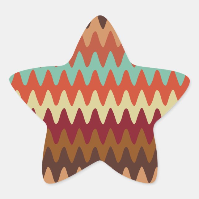 Wavy Pattern Sedona Southwest Star Sticker (Front)