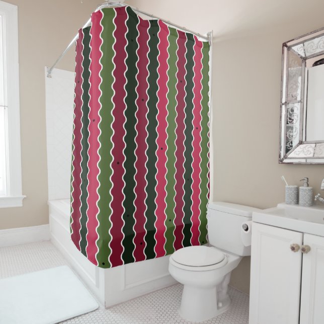 Wavy Pattern Shower Curtain (In Situ)
