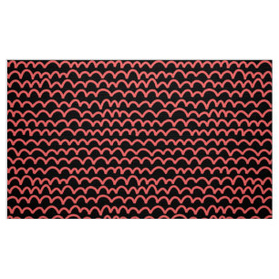 Wavy Pattern - Tropical Pink on Black Fabric