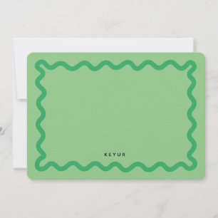 Wavy Personalised Stationery Note Card