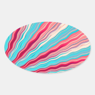 Wavy Perspective Oval Sticker