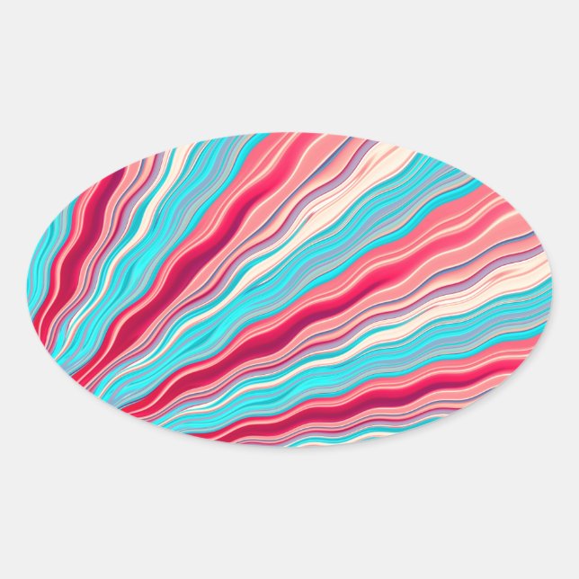 Wavy Perspective Oval Sticker (Front)