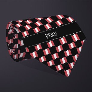 Wavy Peru Flag Pattern  Tie