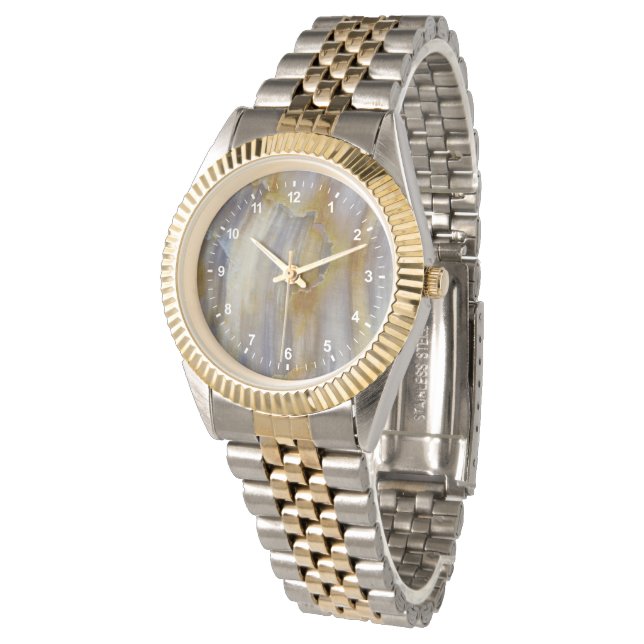 Wavy Petrified Wood Watch (Angled)