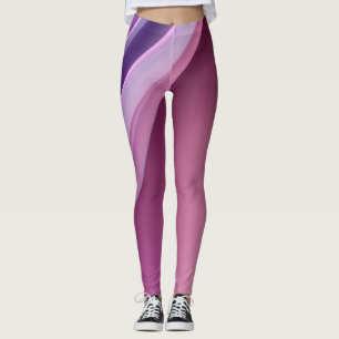 Wavy pink and lavender-coloured forms leggings