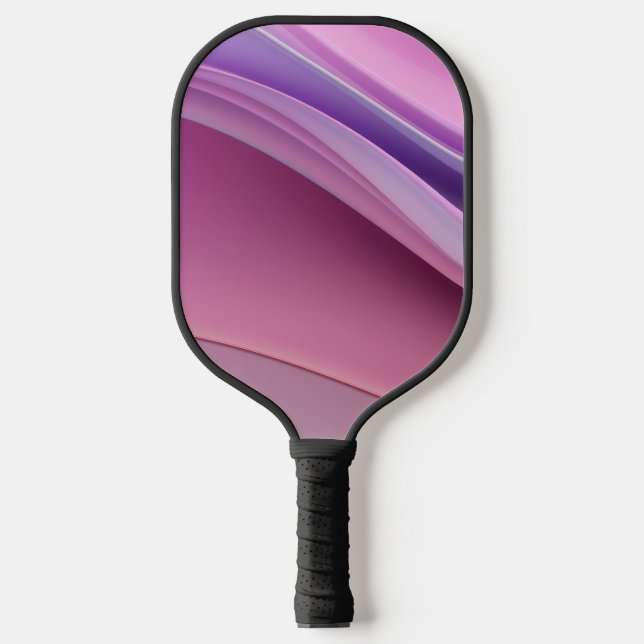 Wavy pink and lavender-coloured forms pickleball paddle (Front)
