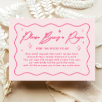 Wavy Pink Bridal Shower Recipe Card