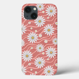 Wavy Pink Daisies iPhone 13 Case