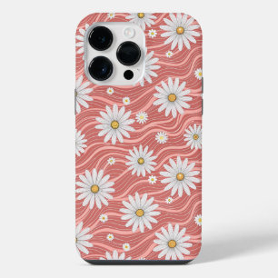 Wavy Pink Daisies iPhone 14 Pro Max Case