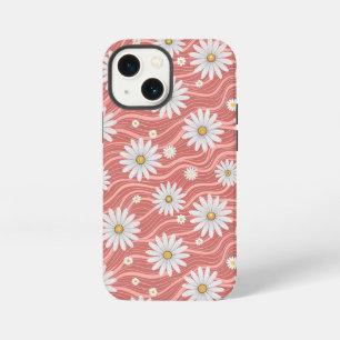 Wavy Pink Daisies iPhone 13 Mini Case
