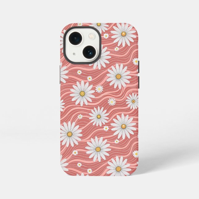 Wavy Pink Daisies iPhone Case (Back)
