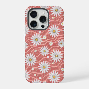 Wavy Pink Daisies iPhone 15 Pro Case