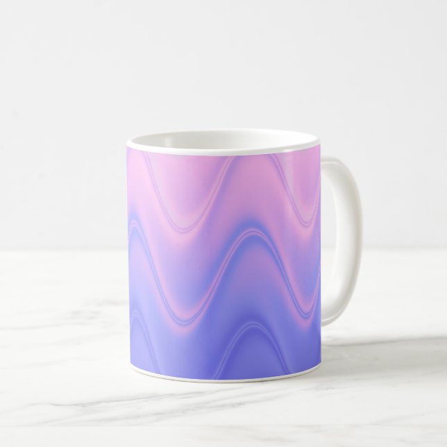 Wavy Pink Purple Abstract Coffee Mug (Front Right)