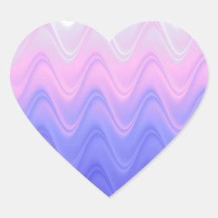 Wavy Pink Purple Abstract Heart Sticker