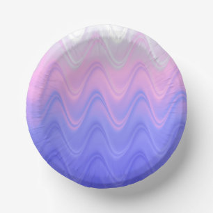 Wavy Pink Purple Abstract Paper Plate