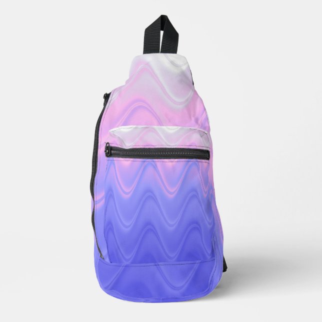 Wavy Pink Purple Abstract Sling Bag (Front)