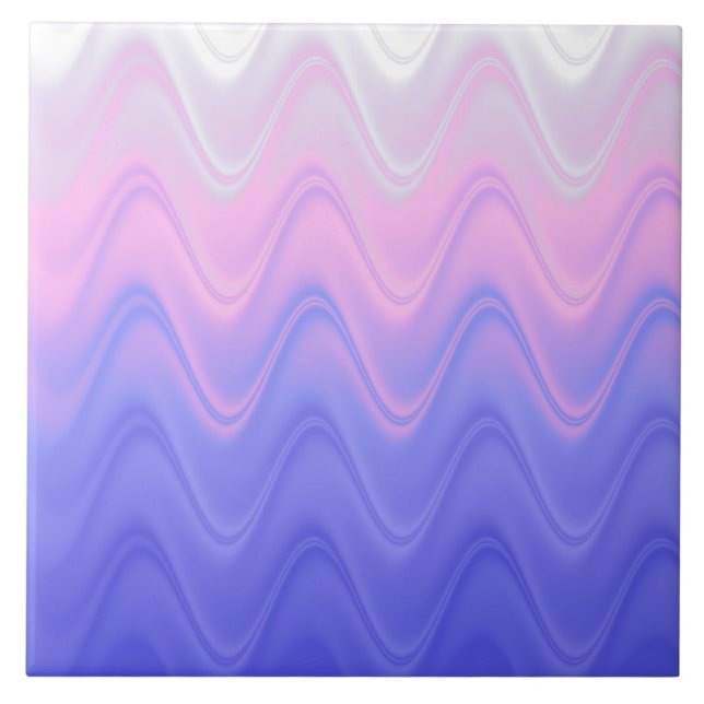Wavy Pink Purple Abstract Tile (Front)
