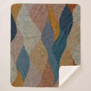 Wavy Polka Dot: Vintage Textile. Sherpa Blanket