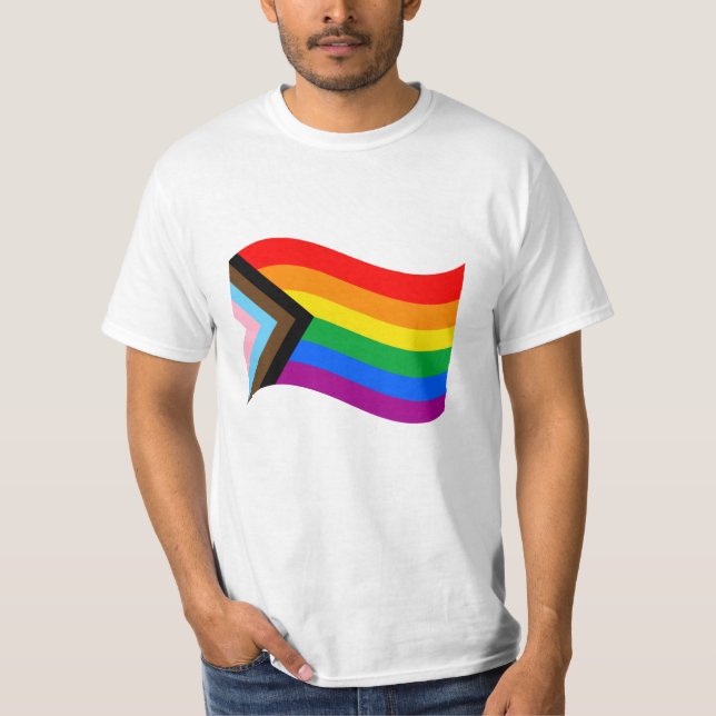 Wavy Progress Pride Flag T-Shirt (Front)