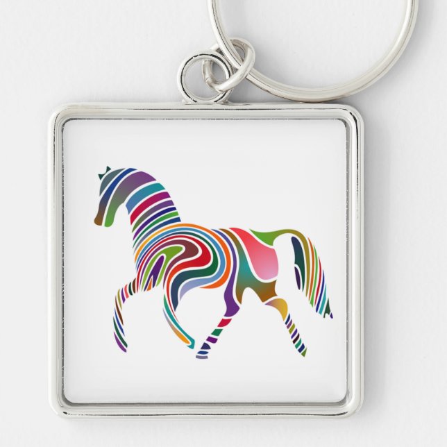 WAVY RAINBOW HORSE KEY RING (Front)