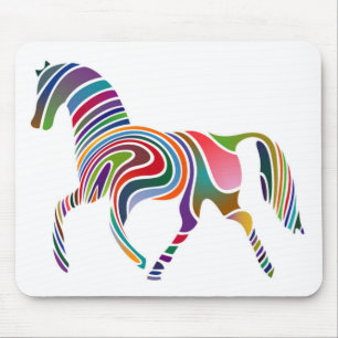 WAVY RAINBOW HORSE MOUSE PAD