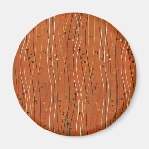 Wavy Red Stripes Japanese Abstract Magnet