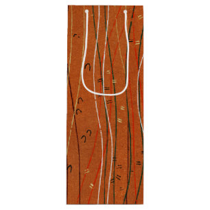 Wavy Red Stripes Japanese Abstract Wine Gift Bag