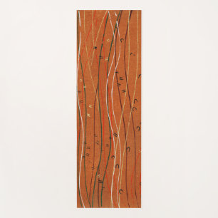 Wavy Red Stripes Japanese Abstract Yoga Mat