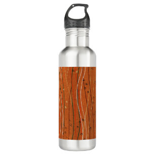Wavy Red Stripes: Modern Japanese Abstract Art  710 Ml Water Bottle