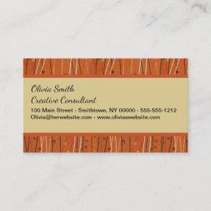 Wavy Red Stripes: Modern Japanese Abstract Art  Business Card