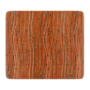 Wavy Red Stripes: Modern Japanese Abstract Art  Cutting Board