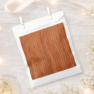 Wavy Red Stripes: Modern Japanese Abstract Art Favour Bags