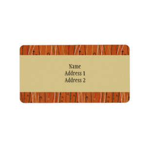 Wavy Red Stripes: Modern Japanese Abstract Art Label