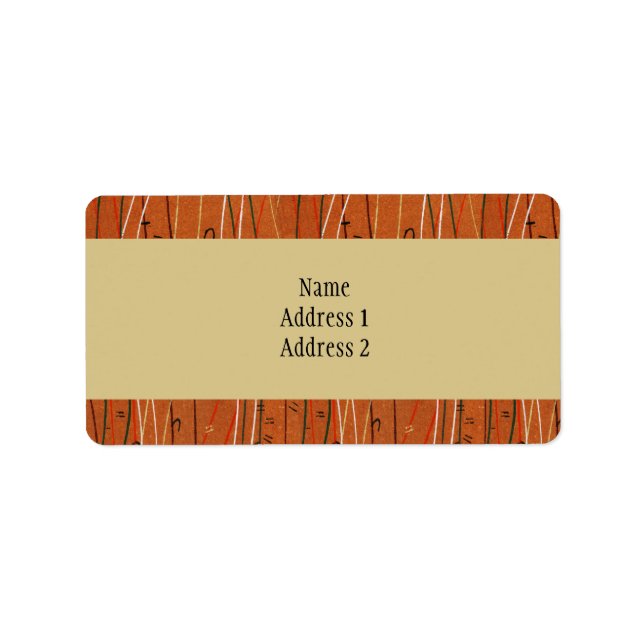 Wavy Red Stripes: Modern Japanese Abstract Art  Label (Front)