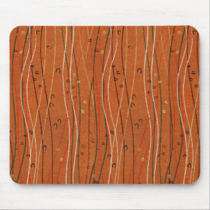 Wavy Red Stripes: Modern Japanese Abstract Art  Mouse Pad