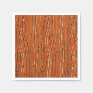 Wavy Red Stripes: Modern Japanese Abstract Art  Napkin