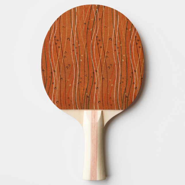 Wavy Red Stripes: Modern Japanese Abstract Art  Ping Pong Paddle (Front)