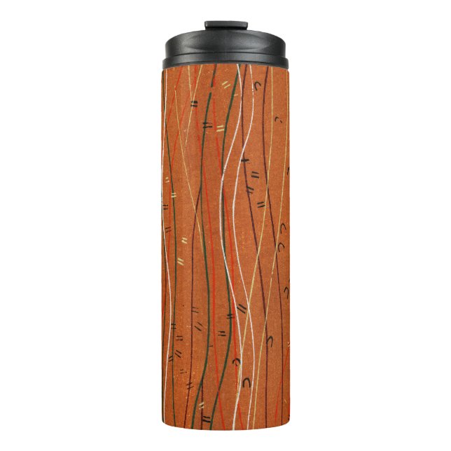 Wavy Red Stripes: Modern Japanese Abstract Art  Thermal Tumbler (Front)