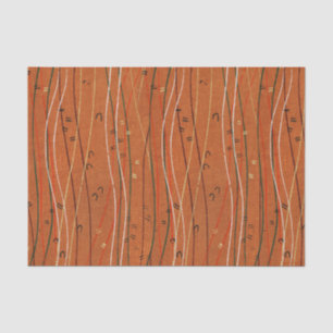 Wavy Red Stripes: Modern Japanese Abstract Art  Tissue Paper